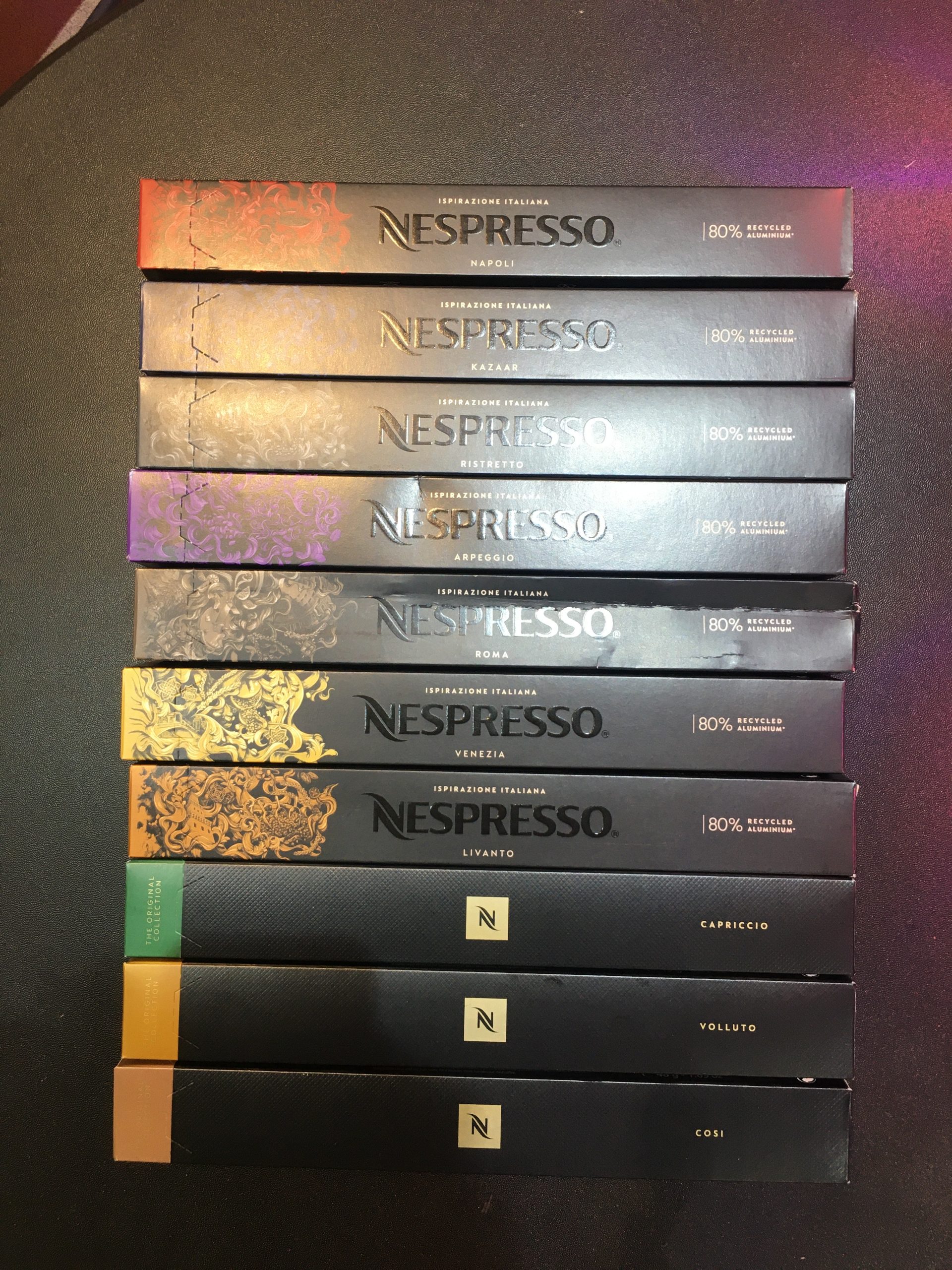 پک 10 بسته ای کپسول های قهوه نسپرسو از سری اینتنس(دارک) و اسپرسو (لایت) پک 10 بسته ای کپسول های قهوه نسپرسو از سری اینتنس(دارک) و اسپرسو (لایت)