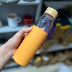 بطری آب شیشه ای نارنجی نسپرسو