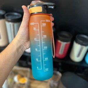 قمقمه آسان نوش نی دار پلاستیکی 1000 میلی لیتری